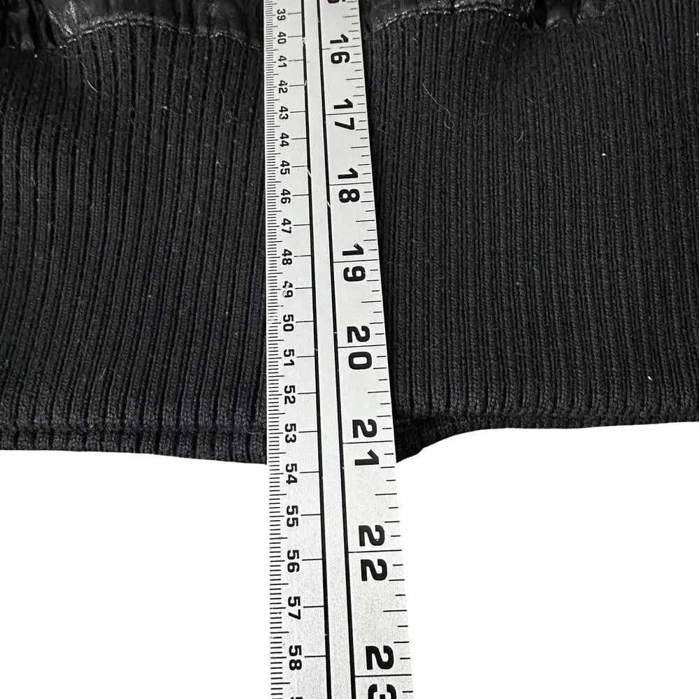 Moschino Jeans Moto Jacket Women's 6 Black Shiny Textured Wool Blend‎ Italy Zip